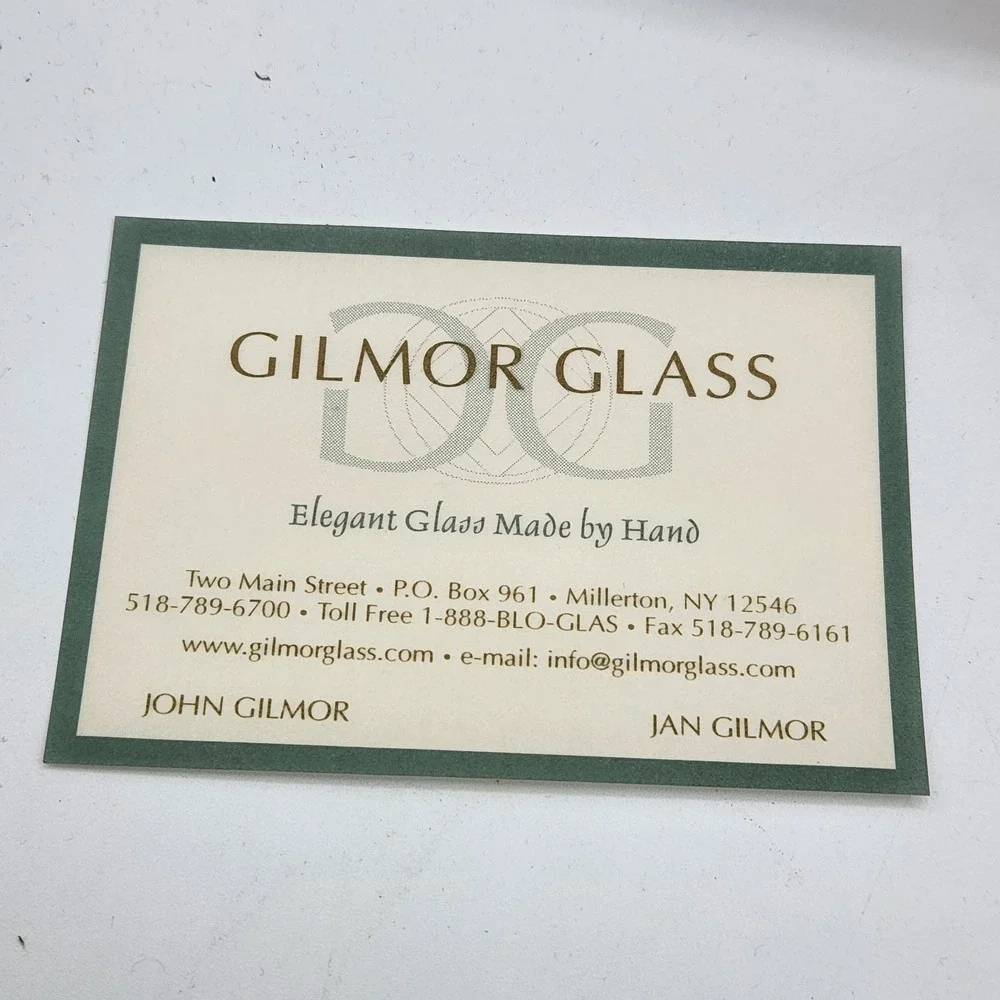 Gilmor Glass Hand Blown Crystal Salt & Pepper‎ Shakers w/ Boxes VTG Elegant